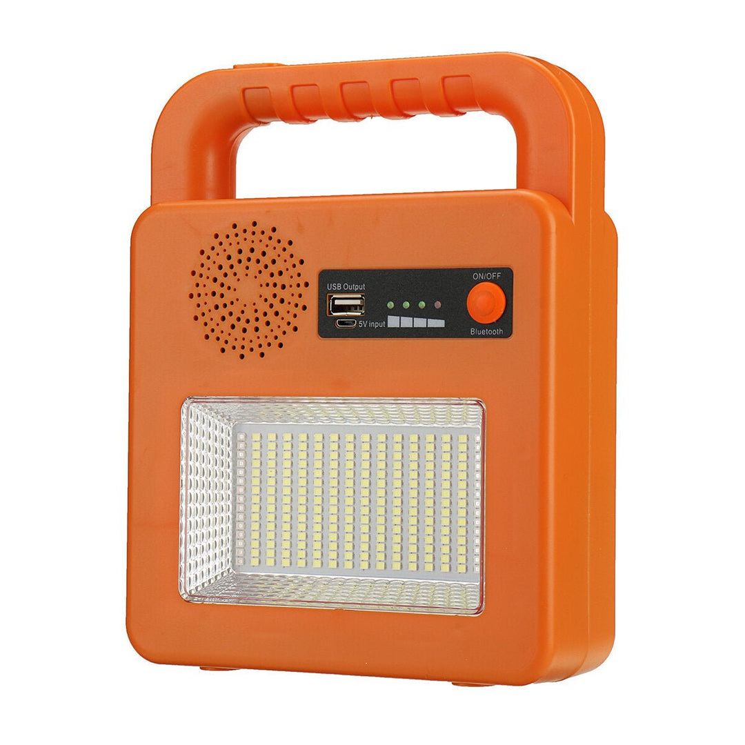 Bluetooth Speaker Strong Light LED Solar Rechargeable Light Emergency Power Bank 6000mA Image 1