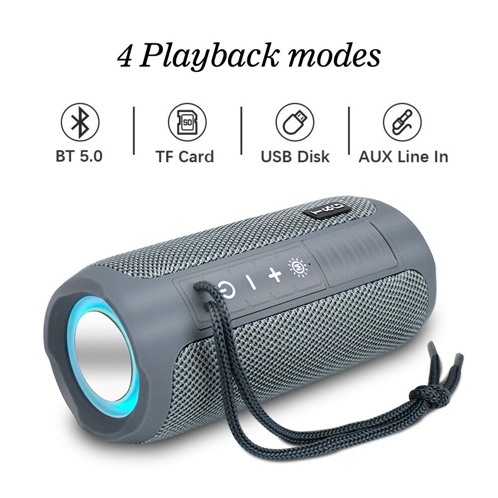 Bluetooth Speaker Wireless Speakers LED Lights TF Card AUX Portable Outdoor Speaker with Mic Image 2