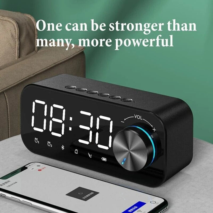 Bluetooth Subwoofer Music Player Speaker Alarm Clock With FM Radio Broadcast And Dual Alarm Clock Settings Image 6