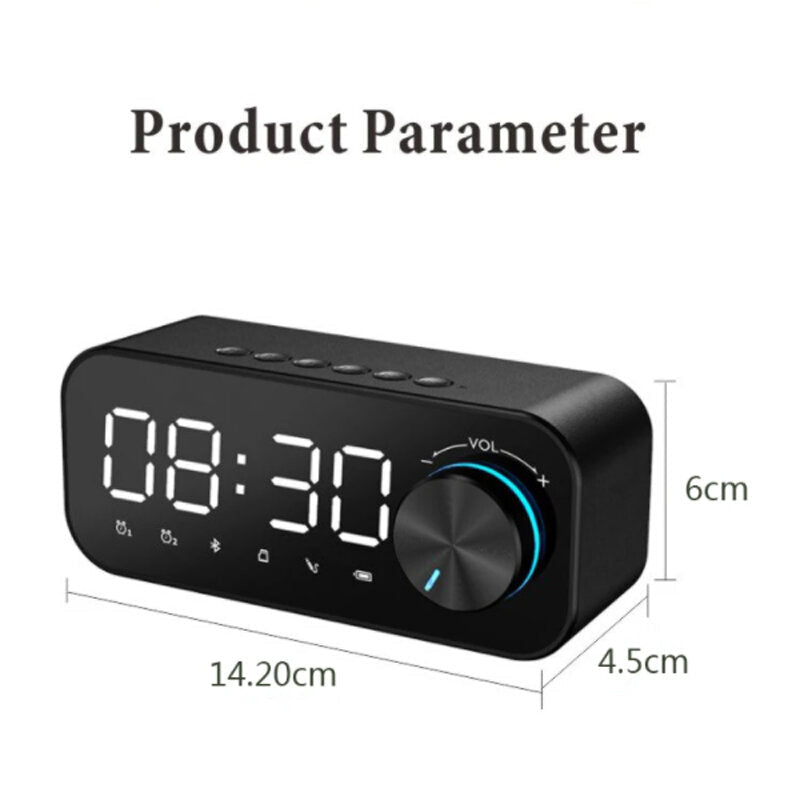 Bluetooth Subwoofer Music Player Speaker Alarm Clock With FM Radio Broadcast And Dual Alarm Clock Settings Image 7