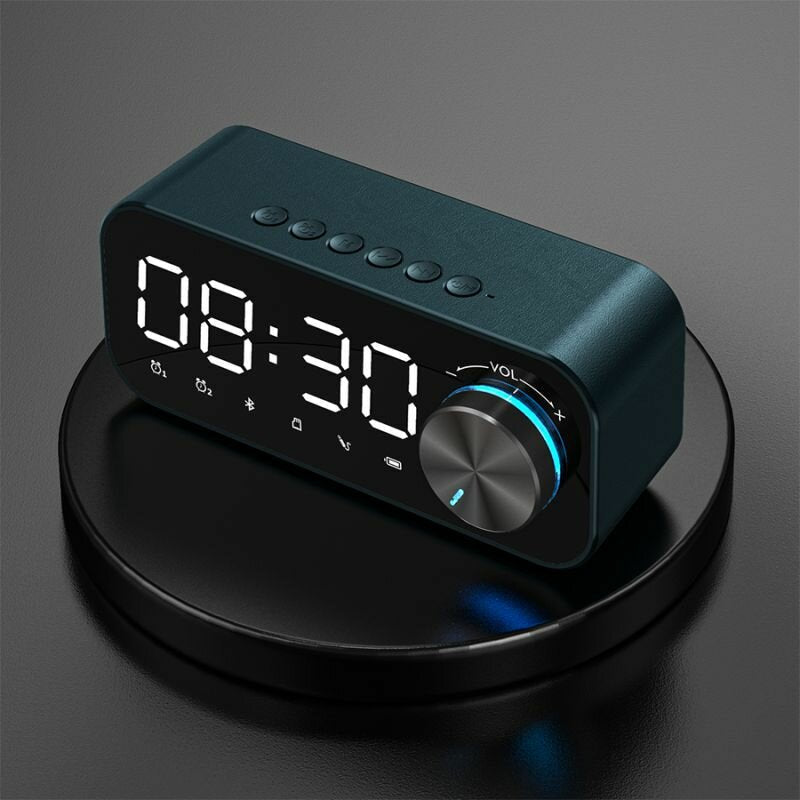 Bluetooth Subwoofer Music Player Speaker Alarm Clock With FM Radio Broadcast And Dual Alarm Clock Settings Image 9