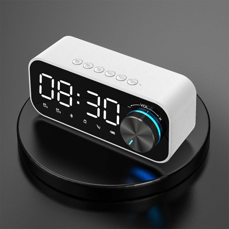 Bluetooth Subwoofer Music Player Speaker Alarm Clock With FM Radio Broadcast And Dual Alarm Clock Settings Image 1