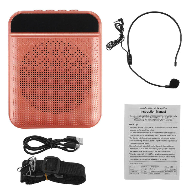 Bluetooth Voice Amplifier Speaker Portable Multifunctional Loudspeaker with Personal Microphone for Teaching and Guide Image 1