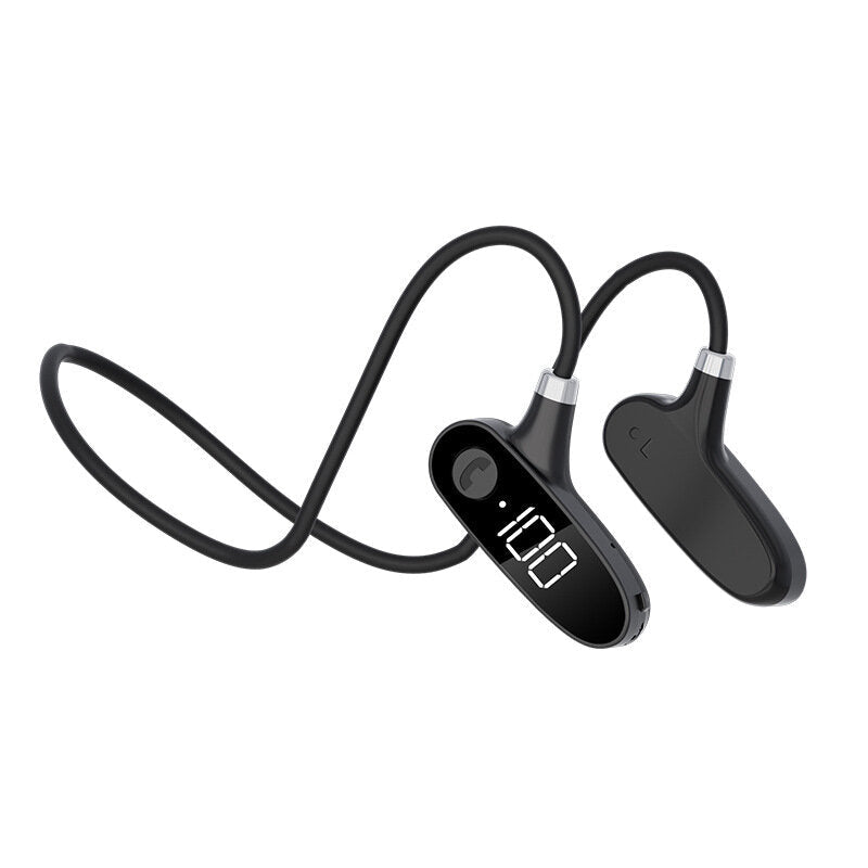Bone Conduction bluetooth 5.2 Headphones Led Display Neckband Ear Hook Noise Reduction IPX7 Waterproof Fitness Sport Image 1