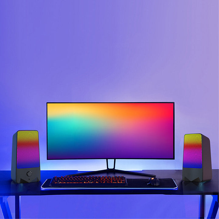 Bluetooth RGB Gaming Speaker 6D Surround Stereo Bass Subwoofer Computer Desktop Speaker Image 4