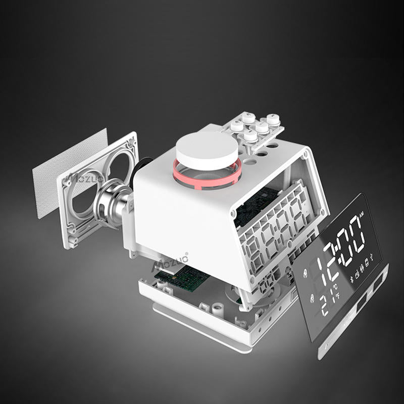 Bluetooth Speaker Alarm Clock USB Charging for Phone Portable FM Radio Subwoofer Image 7