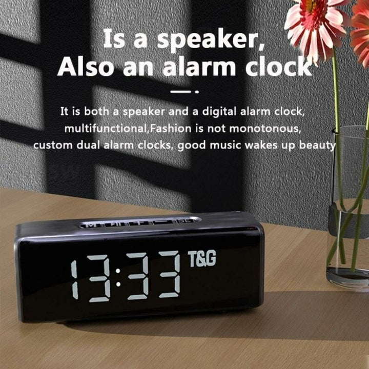 Bluetooth Speaker LED Temperature Alarm Clock Speaker Portable Column bluetooth Sound Box Music System with TF AUX Image 4