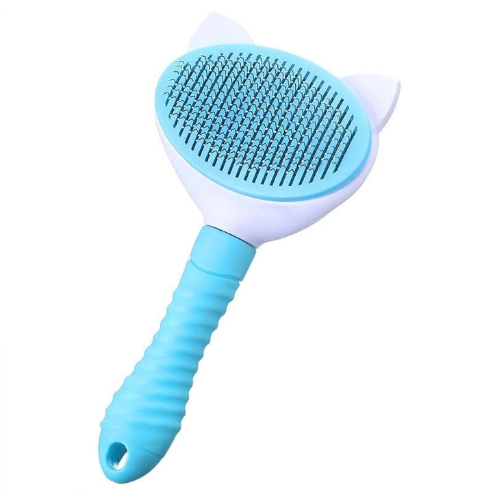 Button Pet Hair Removal Comb Stainless Steel Pet Needle Comb Floating Pet Cleaning Supplies Image 1