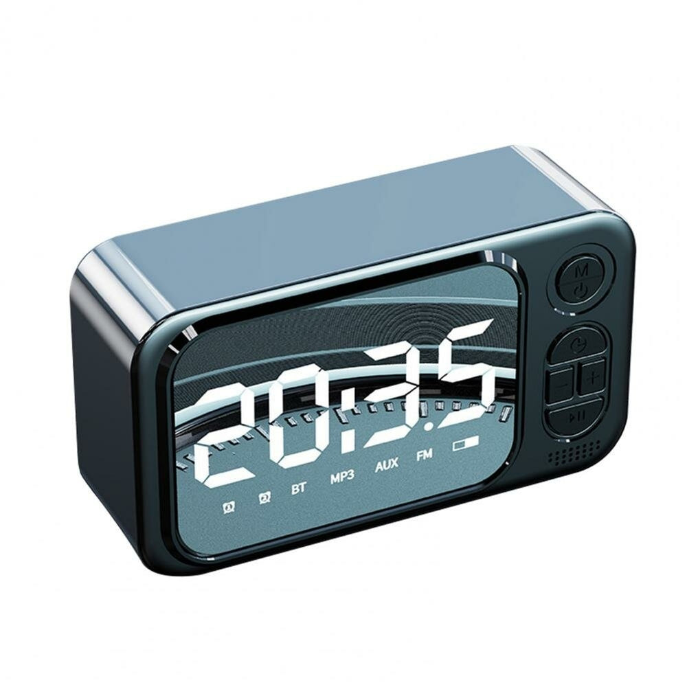 Bluetooth Speaker Portable Wireless Speaker Creative LED Alarm Clock Outdoor TF Card Speaker Mini Desktop Clock Speaker Image 2