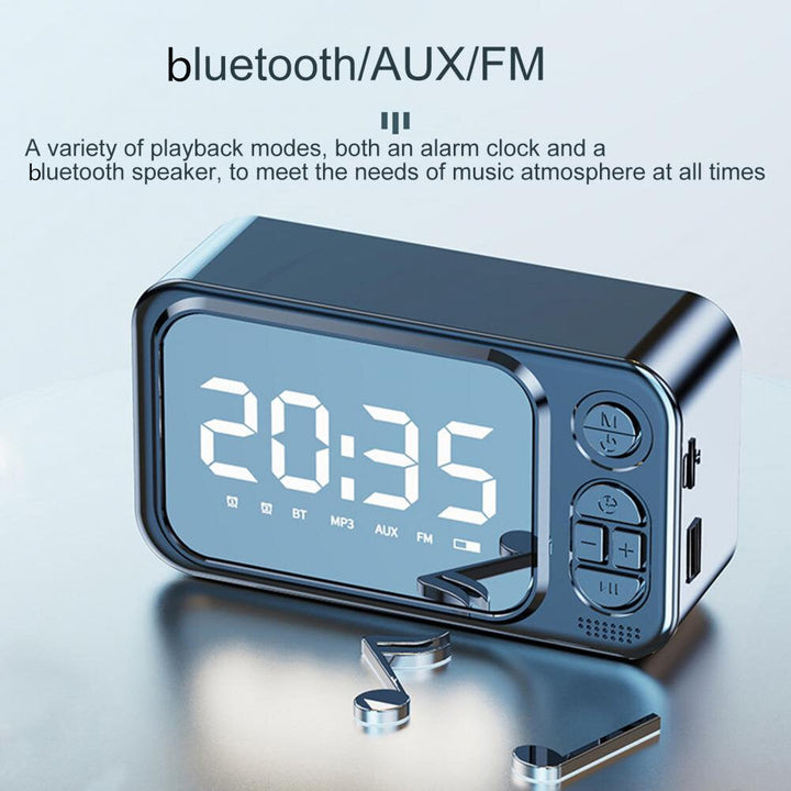 Bluetooth Speaker Portable Wireless Speaker Creative LED Alarm Clock Outdoor TF Card Speaker Mini Desktop Clock Speaker Image 7