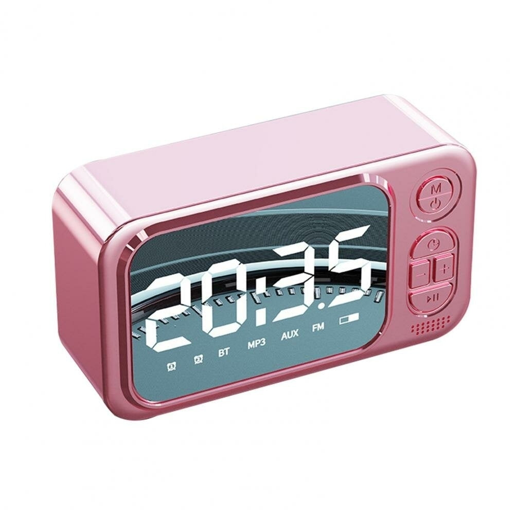 Bluetooth Speaker Portable Wireless Speaker Creative LED Alarm Clock Outdoor TF Card Speaker Mini Desktop Clock Speaker Image 11
