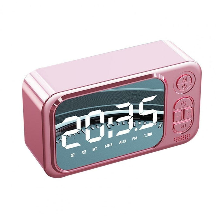 Bluetooth Speaker Portable Wireless Speaker Creative LED Alarm Clock Outdoor TF Card Speaker Mini Desktop Clock Speaker Image 1