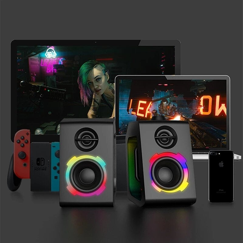 Bluetooth Speaker RGB Lighting Game Desktop Dual Speaker Surround Bass Stereo Support USB TF Card AUX Subwoofer Image 4