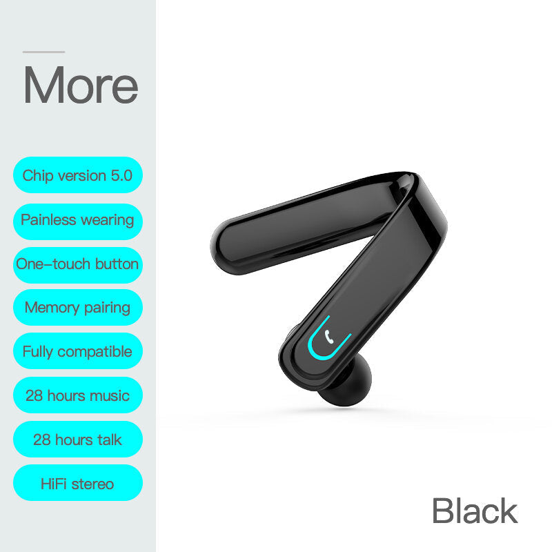 bluetooth Headset Noise Cancelling Voice Control HD Call Business Ear Hanging Type Wireless Headphone With Micphone Image 2