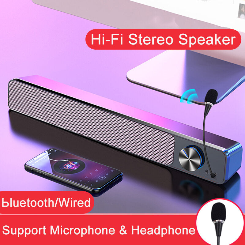 Bluetooth Speaker HIFI 4D Stereo Surround Sound Bass Subwoofer Dual Drivers Noise Reduction Soundbar Computer Speaker Image 2