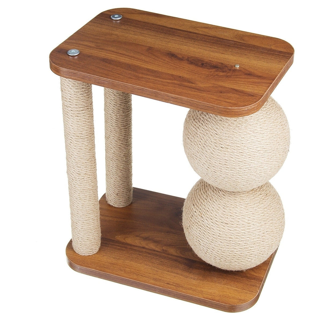 Cat Toy Wooden Bottom Plate Circular Grinding Claw Ball Cat Toy Climbing Frame Cat Toy With Sisal Ball Image 4