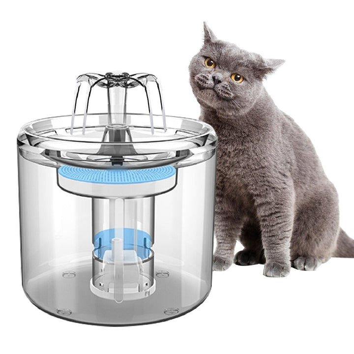 Cat Water Fountain Dog Water Dispenser 88OZ 2.6L Pet Drinking Fountain Transparent Upgraded with Filter and Adjustable Image 2