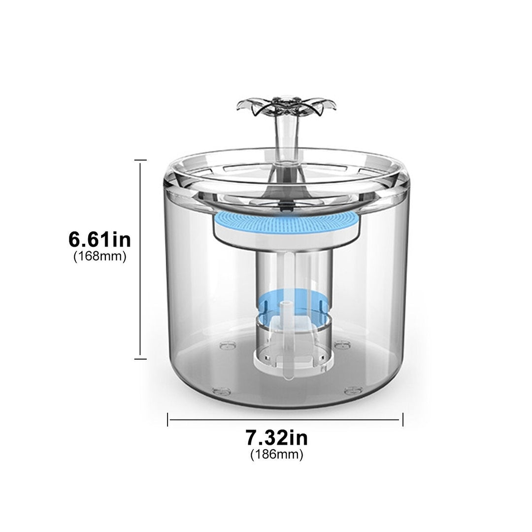 Cat Water Fountain Dog Water Dispenser 88OZ 2.6L Pet Drinking Fountain Transparent Upgraded with Filter and Adjustable Image 4