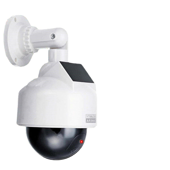 CCTV Camera Solar Power Video Surveillance Outdoor Fashing Red LED Simulation Battery Security Dome Cam Image 4