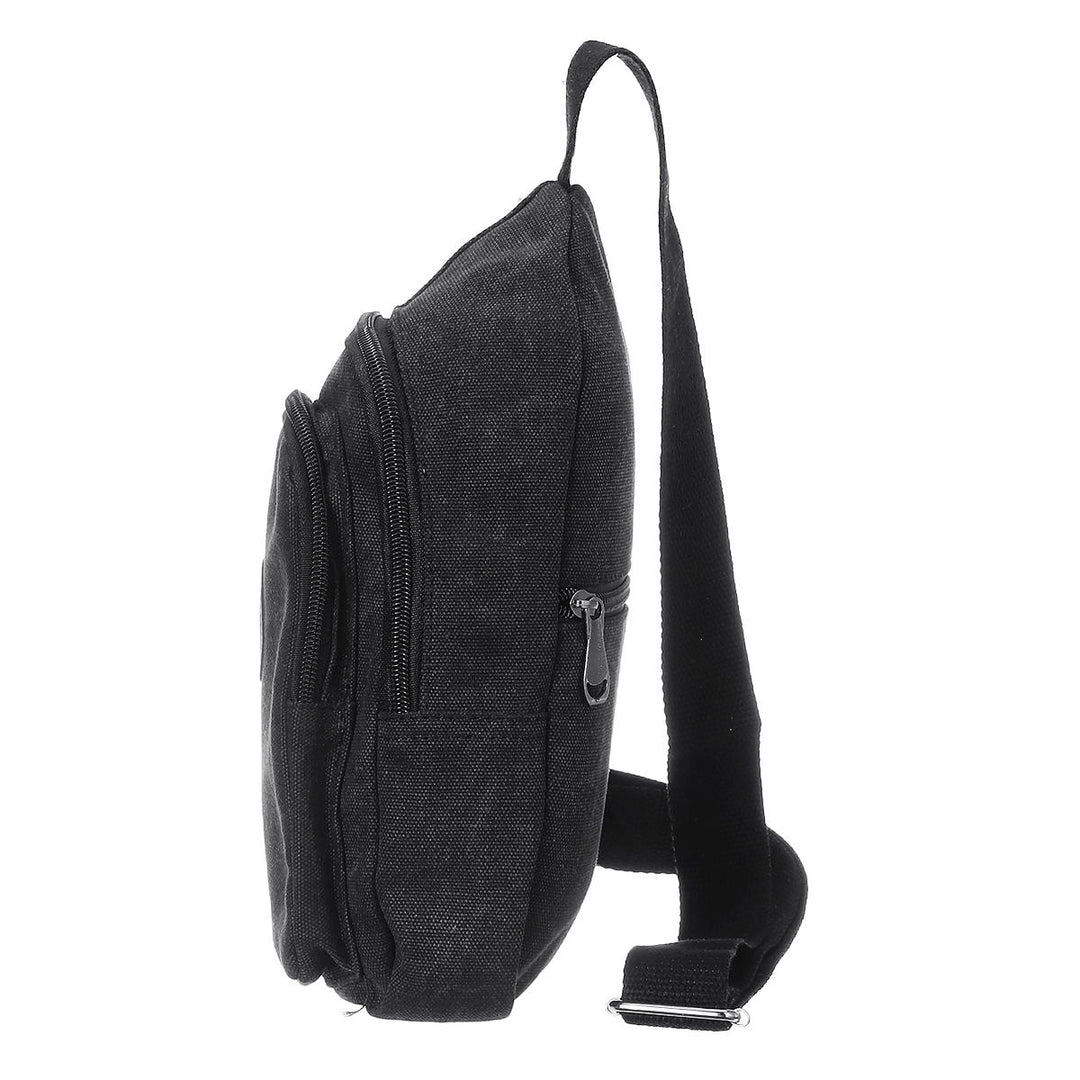 Canvas Chest Bag Multi-Function Men Crossbody Bag Shoulder Bag Leisure Travel Image 4