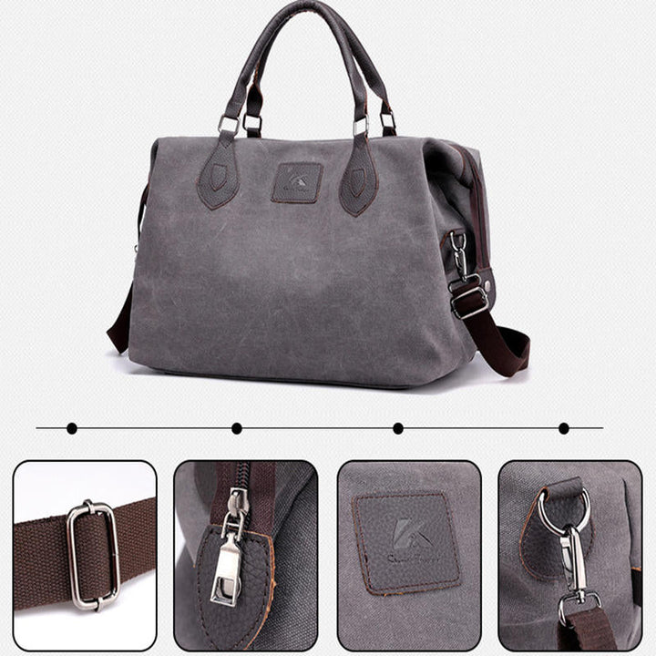 Canvas Travel Bag Outdoor Men Casual Fashion Handbag Large Capacity Multi-functional Bag Image 3