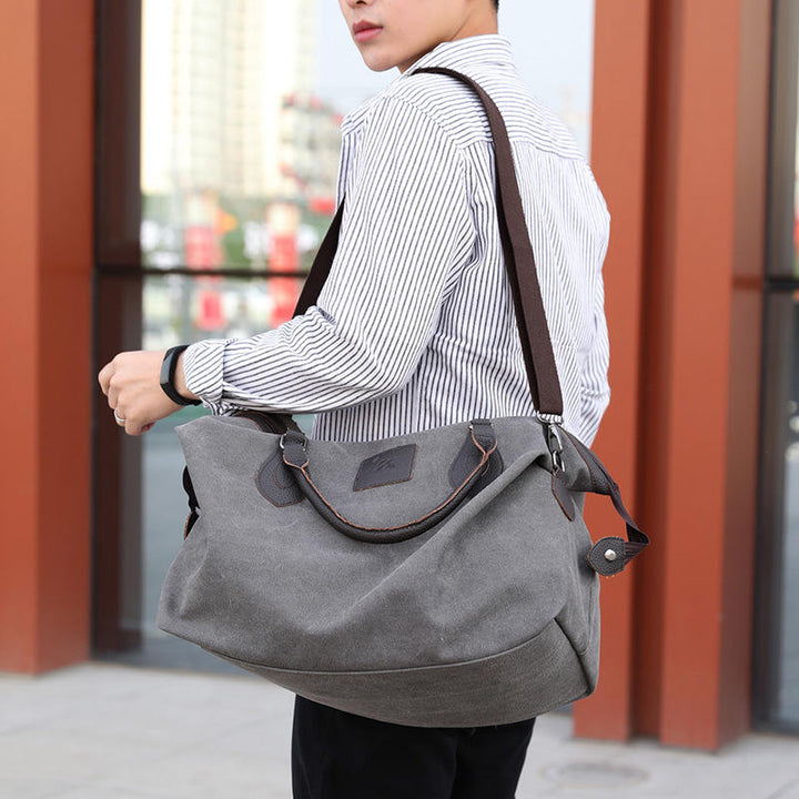 Canvas Travel Bag Outdoor Men Casual Fashion Handbag Large Capacity Multi-functional Bag Image 4