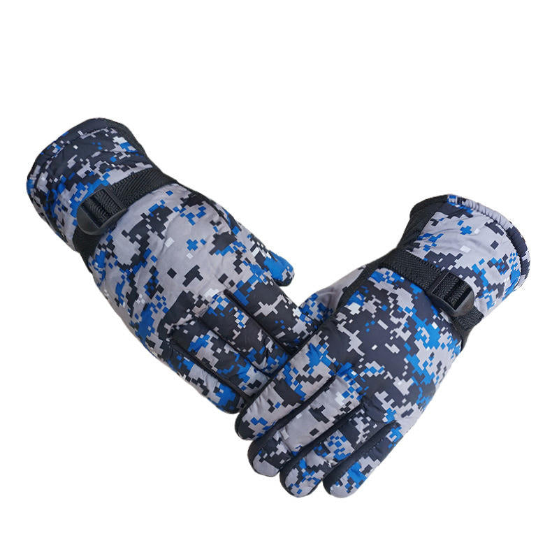 Camouflage Skiing Gloves Warm Windproof Motorcycle Bike Cycling Image 3