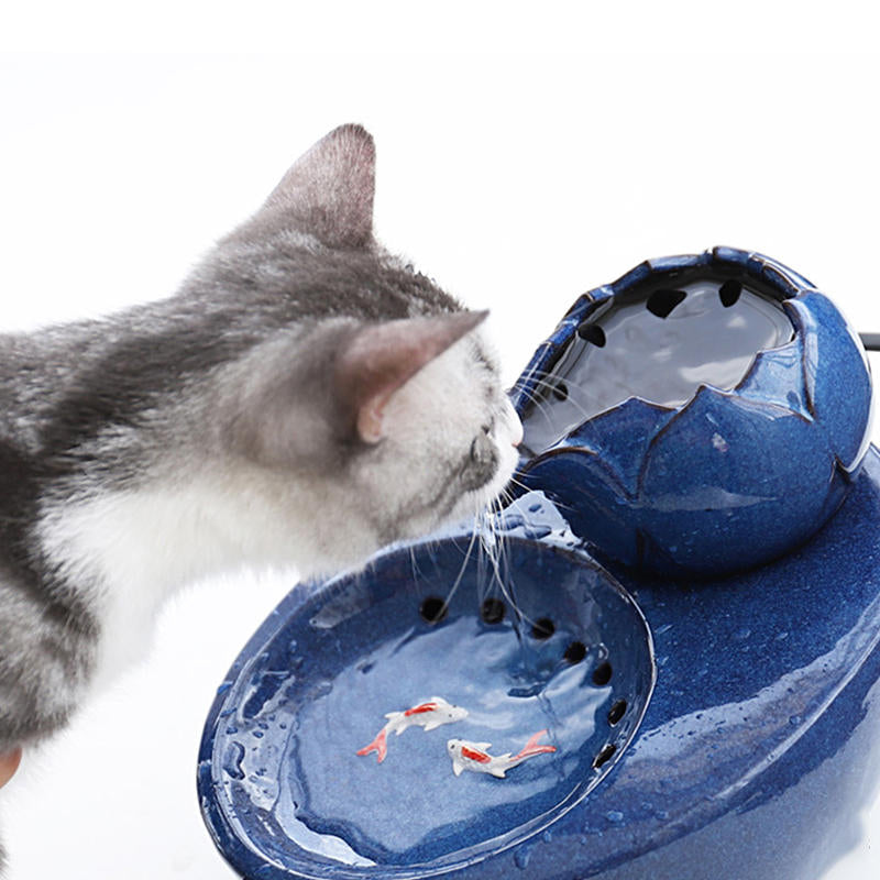 Ceramic Pet Cat Supplies Waterer Dispenser Automatic Pet Water Feeder Image 8