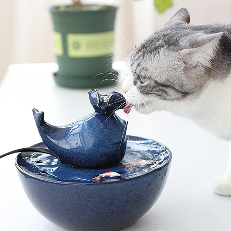 Ceramic Pet Cat Supplies Waterer Dispenser Automatic Pet Water Feeder Image 10