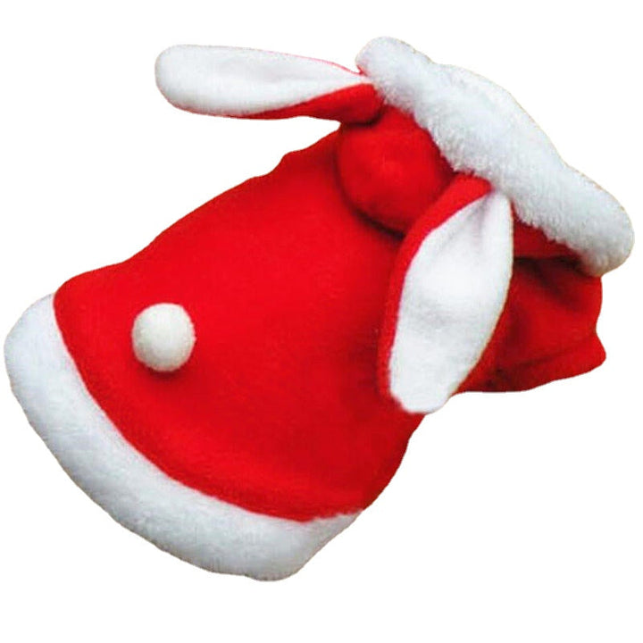 Christmas Pet Clothes Fashion Cute Rabbit Plush Dog Apparel Pet Hoodie Costume Winter Clothing Image 4