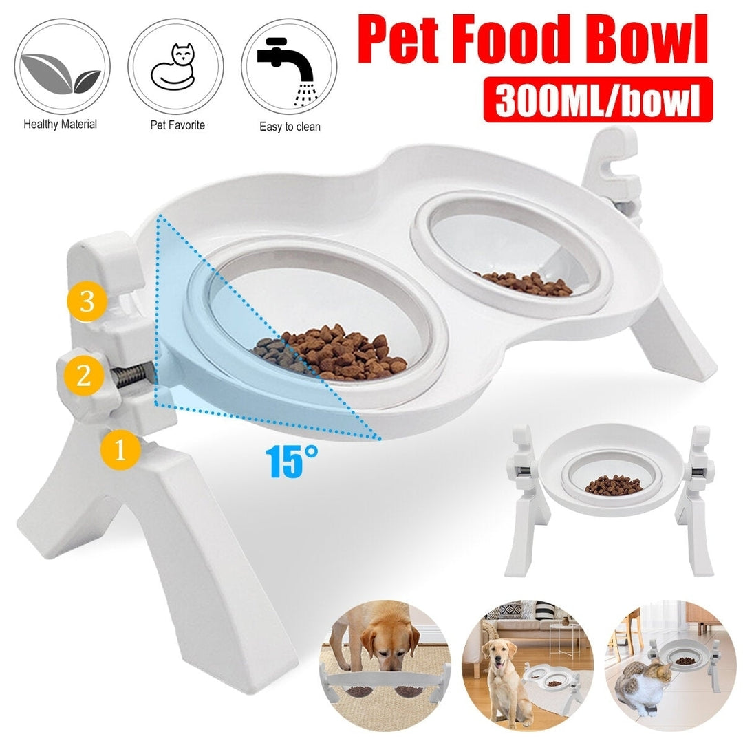 Cat Food Bowls Double Raised - Cat Feeding Bowl Double Dishes Pet Water Feeder Raised with Stand for Cats and Small Dogs Image 4