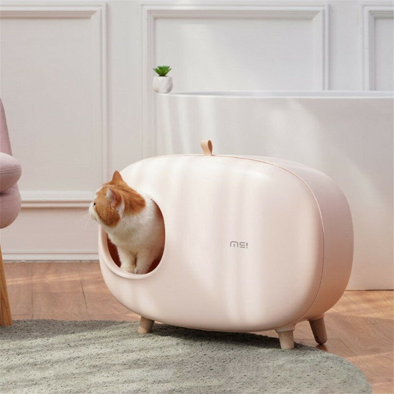 Cat Litter Box Fully Enclosed Large Space Toilet Training Anti Splash Deodorant Potty for Pet Supplies Bedpen Image 3