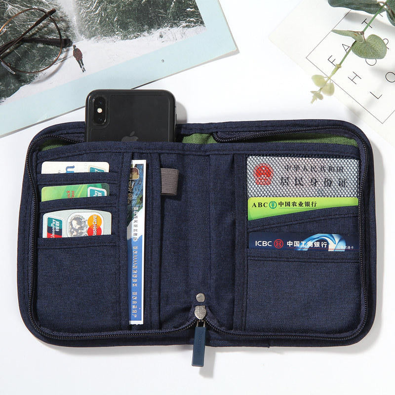 Card Holder Oxford Cloth Minimalist Short  Document Pack Travel Package Ticket Cash Image 4