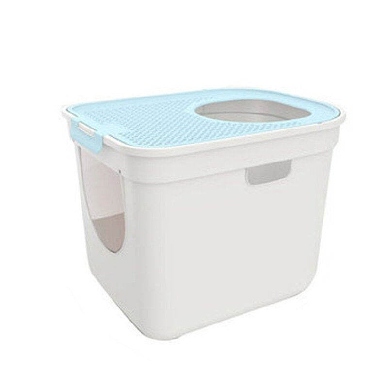 Cat Bedpan Large Enclosed Cat Litter Box with Scoop Image 1