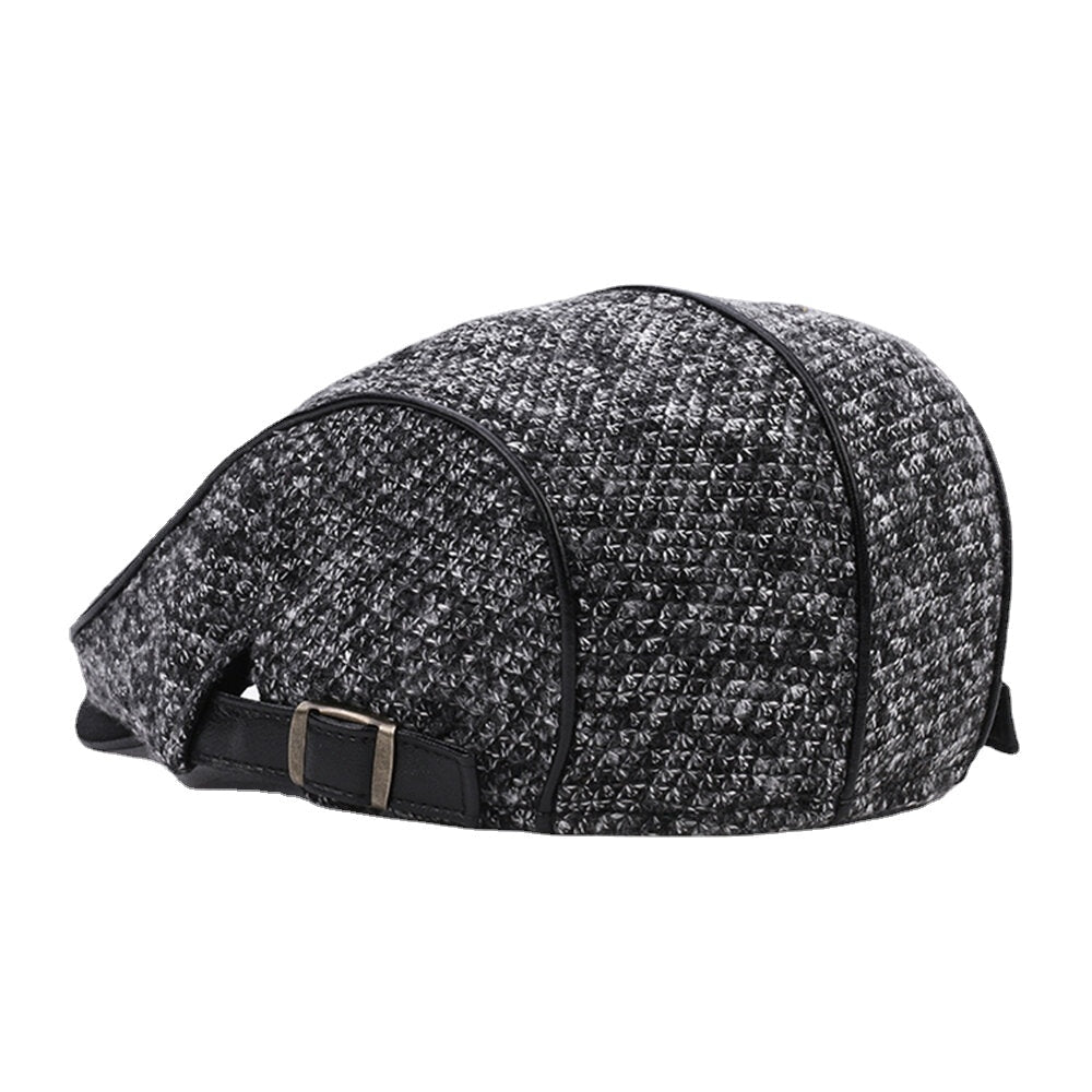 Collrown Men Knit Casual Outdoor Padded Warm Visor Forward Hat Beret Hat Image 3