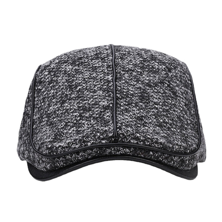 Collrown Men Knit Casual Outdoor Padded Warm Visor Forward Hat Beret Hat Image 4