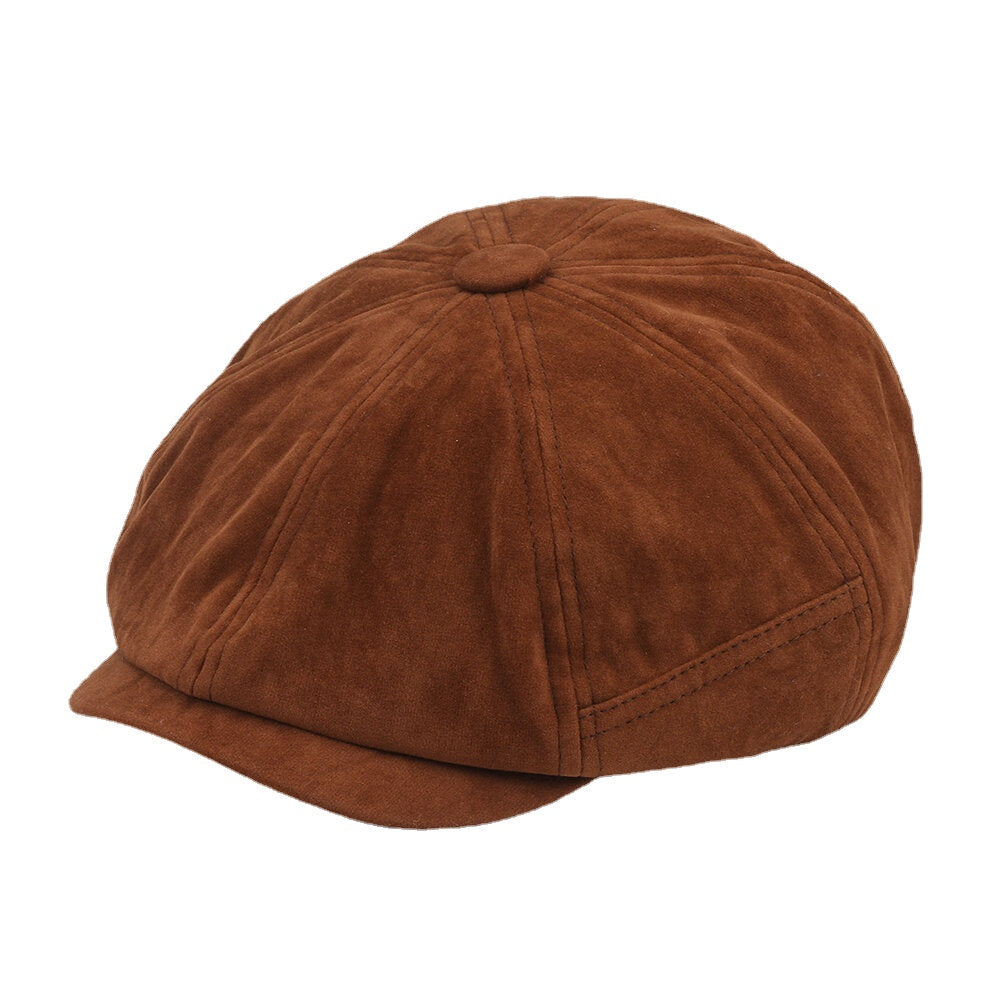 Collrown Unisex Corduroy Soft Retro Casual All-match Octagonal Hat Newsboy Hat Beret Hat Image 2