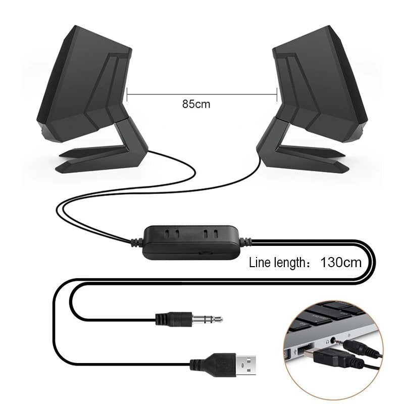 Computer Desktop Speaker HIFI Bass Luminous Mini Portable USB Loudspeaker for Laptop Computer PC Image 4