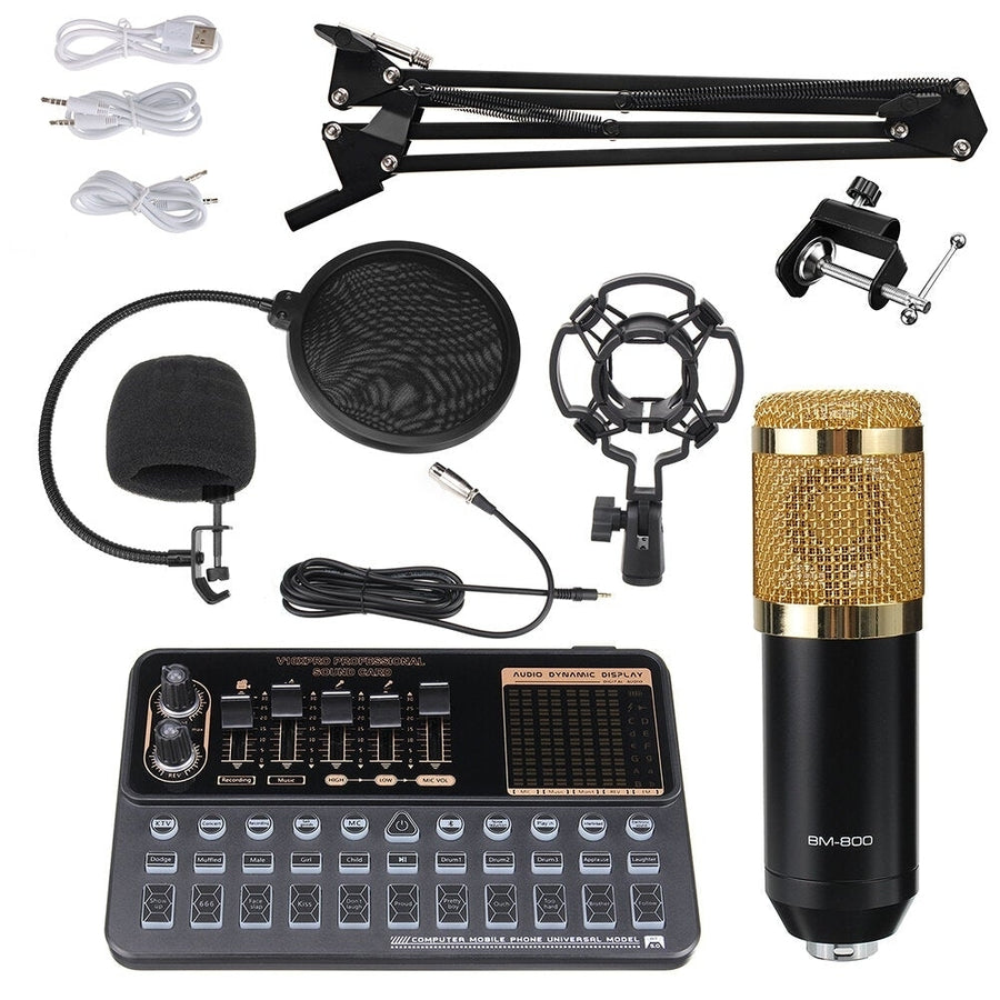 Condenser Microphone Bundle BM-800 Mic Kit with V10X Pro Multi-functional Bluetooth Sound Card Image 1