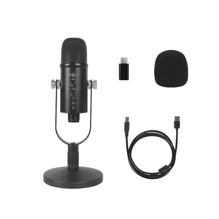 Condenser Microphone HIFI DSP Noise Reduction Reverberation Adjustable Built-In Sound Card USB Wired for YouTube Image 9