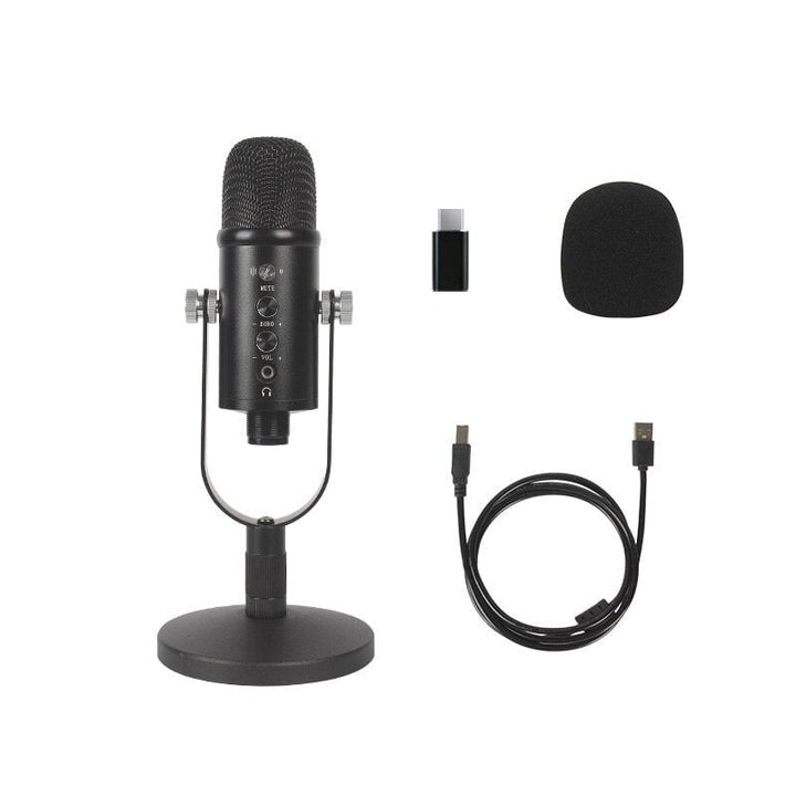 Condenser Microphone HIFI DSP Noise Reduction Reverberation Adjustable Built-In Sound Card USB Wired for YouTube Image 1