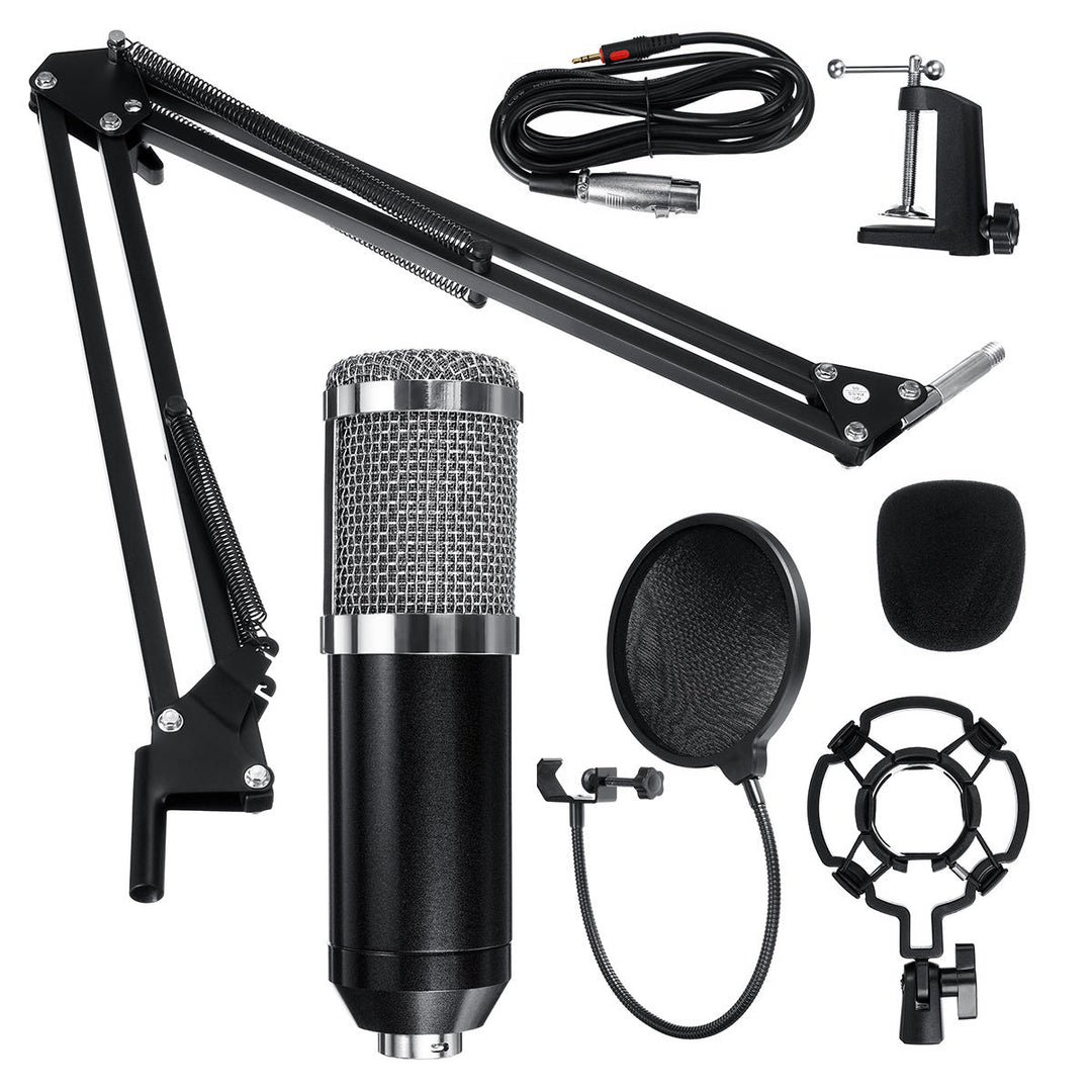 Condenser Microphone Live Broadcast Mic Computer Karaoke Large Diaphragm with Bracket for Youtube Image 4