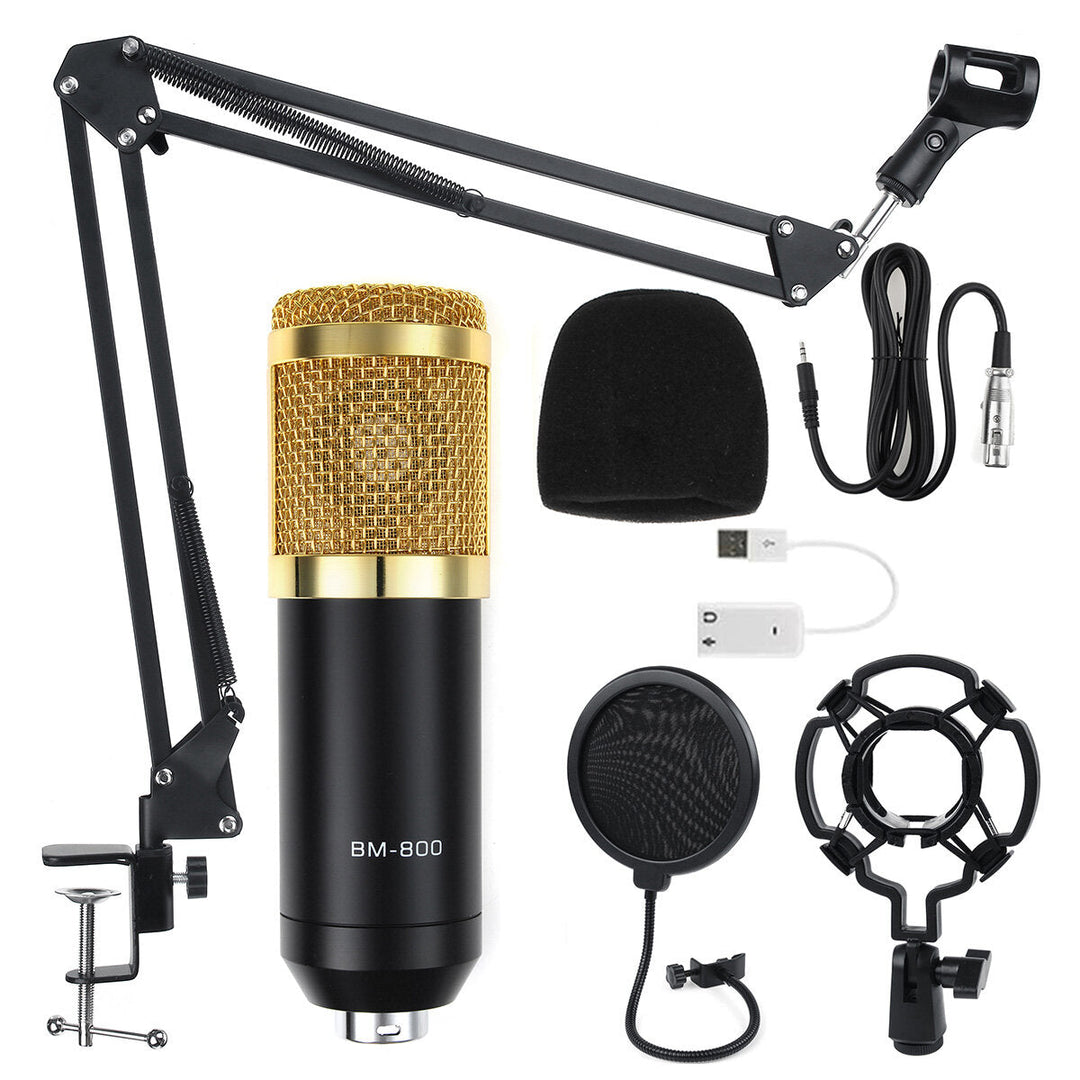 Condenser Microphone Live Studio Vocal Recording Mic Mount Boom Stand Kit Image 8