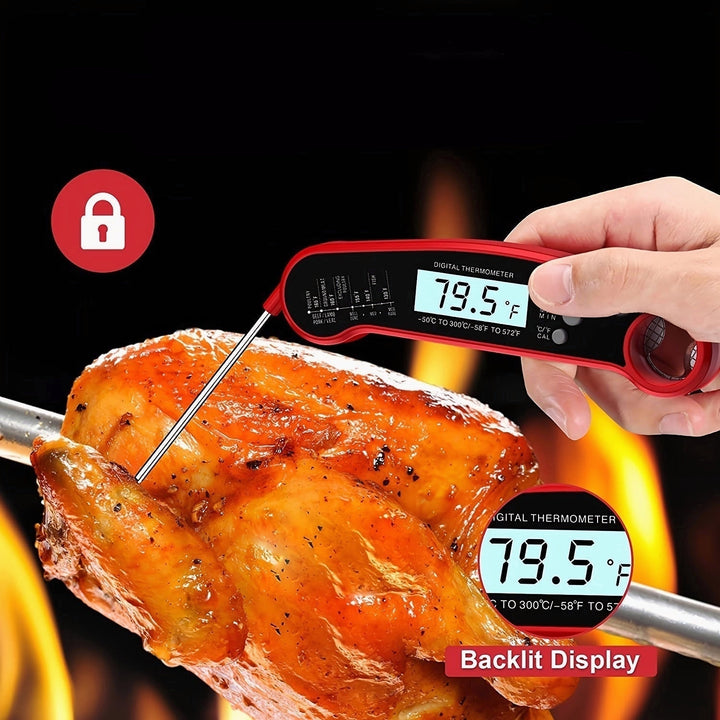 Digital Instant Read Waterproof Cooking Thermometer With Probe and Backlight Image 2