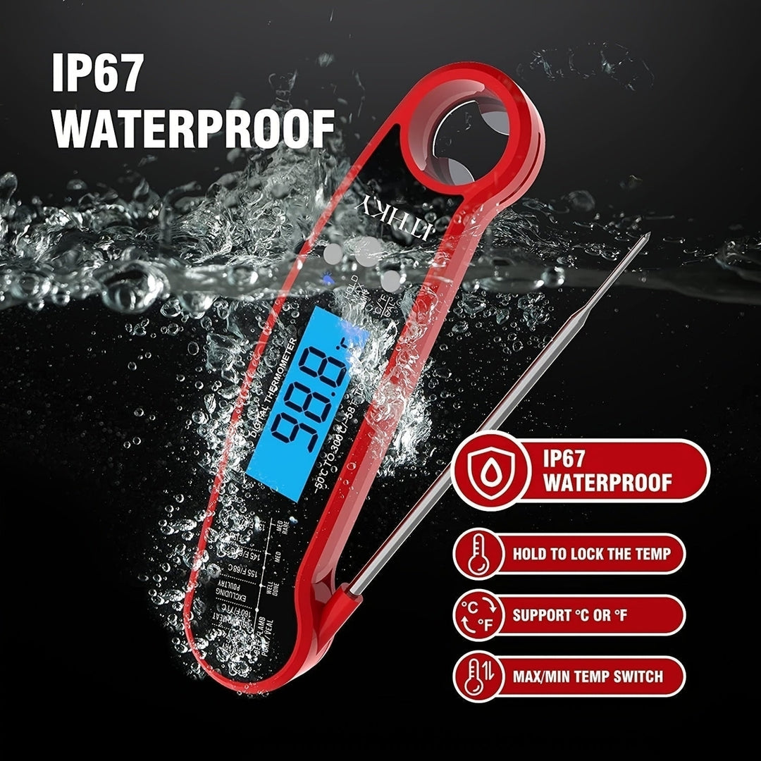 Digital Instant Read Waterproof Cooking Thermometer With Probe and Backlight Image 4