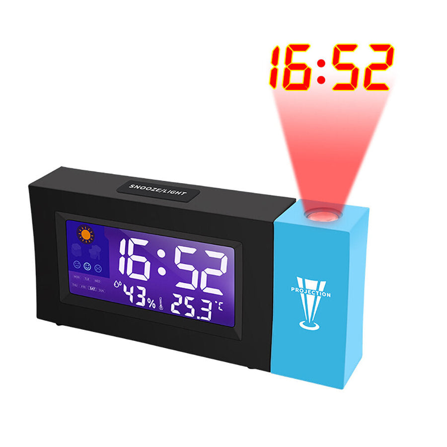 Digital Projector Weather Station Alarm Clock Perpetual Calendar Thermo-hygrometer Electronic LCD Clock Thermometer Image 1