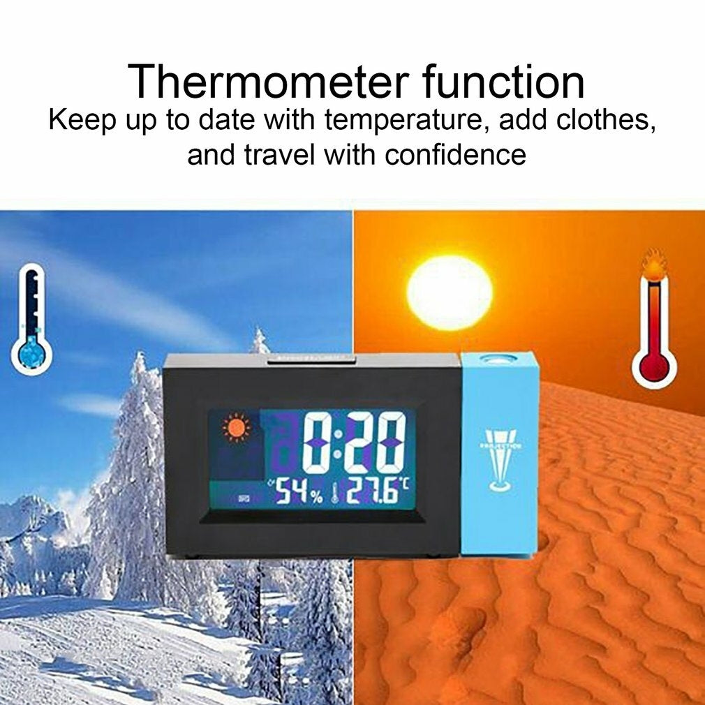 Digital Projector Weather Station Alarm Clock Perpetual Calendar Thermo-hygrometer Electronic LCD Clock Thermometer Image 3