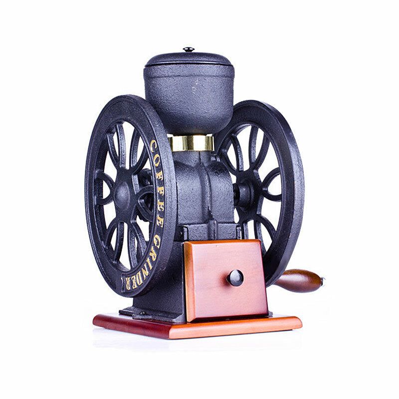 Classic Two-wheel Commercial Retro Grinder Hand Grinding Cast Iron Coffee Bean Grinder Coffee Machine Decorations Image 2