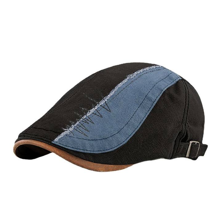 Collrown Men Contrasting Colors Berets Label Patch Breathable Adjustable Ivy Cap Driver Hat Image 1