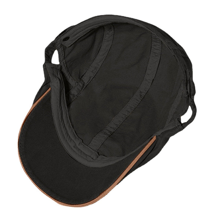 Collrown Men Contrasting Colors Berets Label Patch Breathable Adjustable Ivy Cap Driver Hat Image 3
